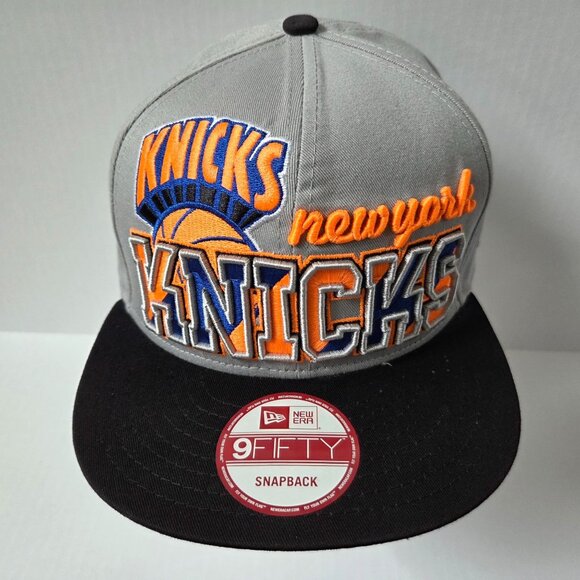 New York Knicks Hat Cap Snapback Gray New Era 9Fifty Hardwood Classics Big Logo - Picture 1 of 14